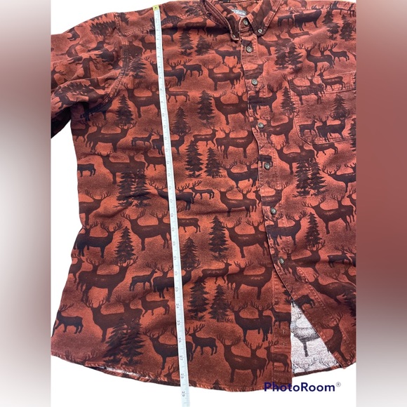 Woolrich Mens Flannel Deer Woods Print Button Down Sz 2XL - Picture 6 of 8